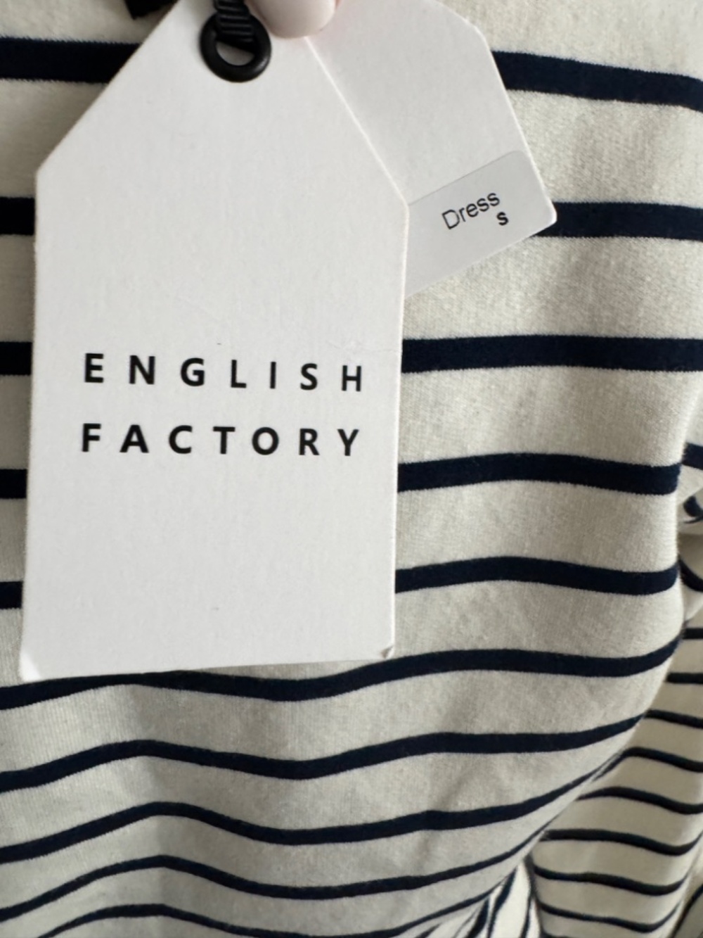 NWT English Factory Striped Knit Top Blue Poplin Dress Size S - Picture 5 of 7